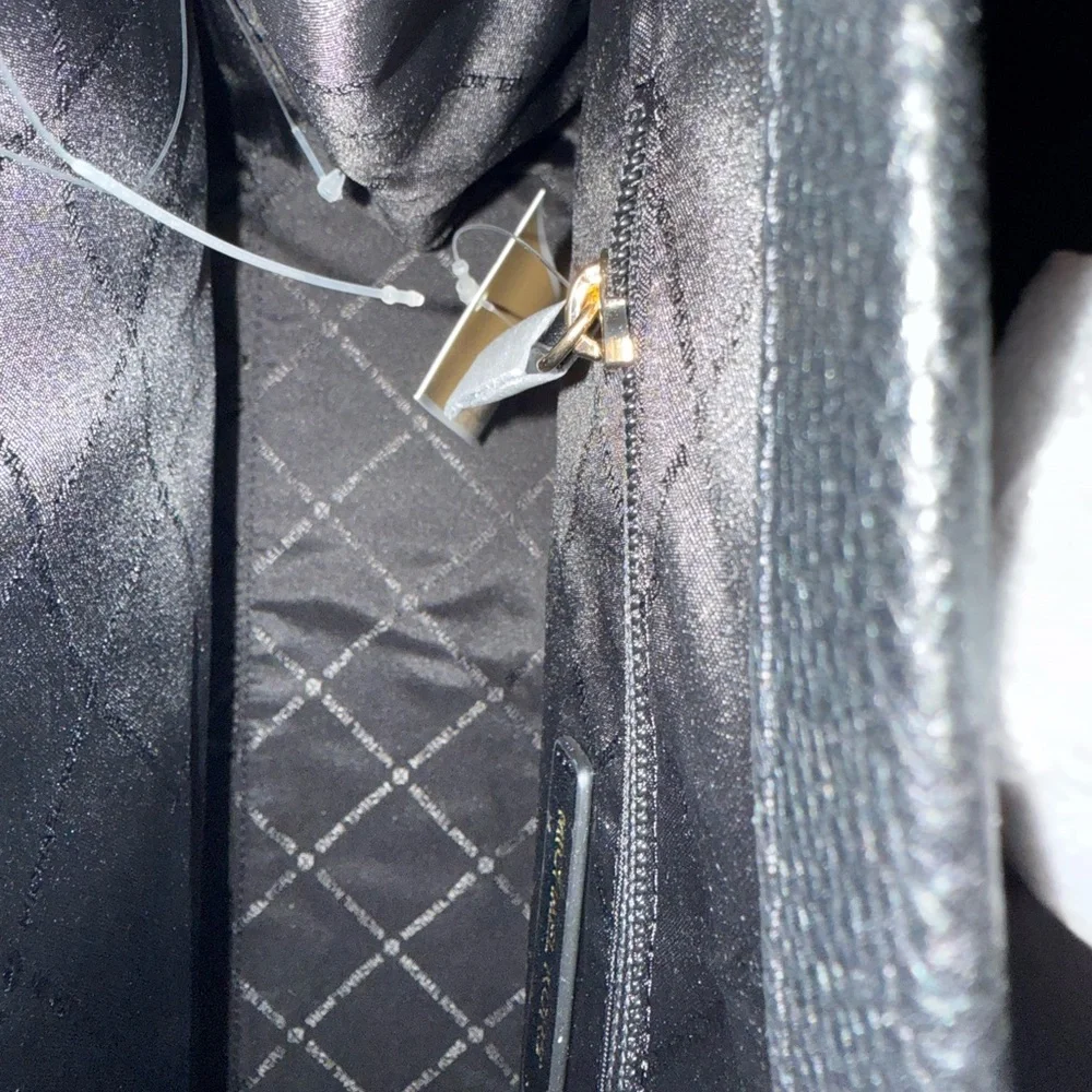 Michael Kors Black Structured Tote with Metallic Logo - Picture 3 of 5